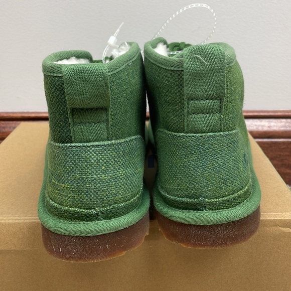 NWOT Men UGG SZ 10 Neumel Chukka Boots Tencel Natural Green Shearling Faux Fur - Picture 6 of 11